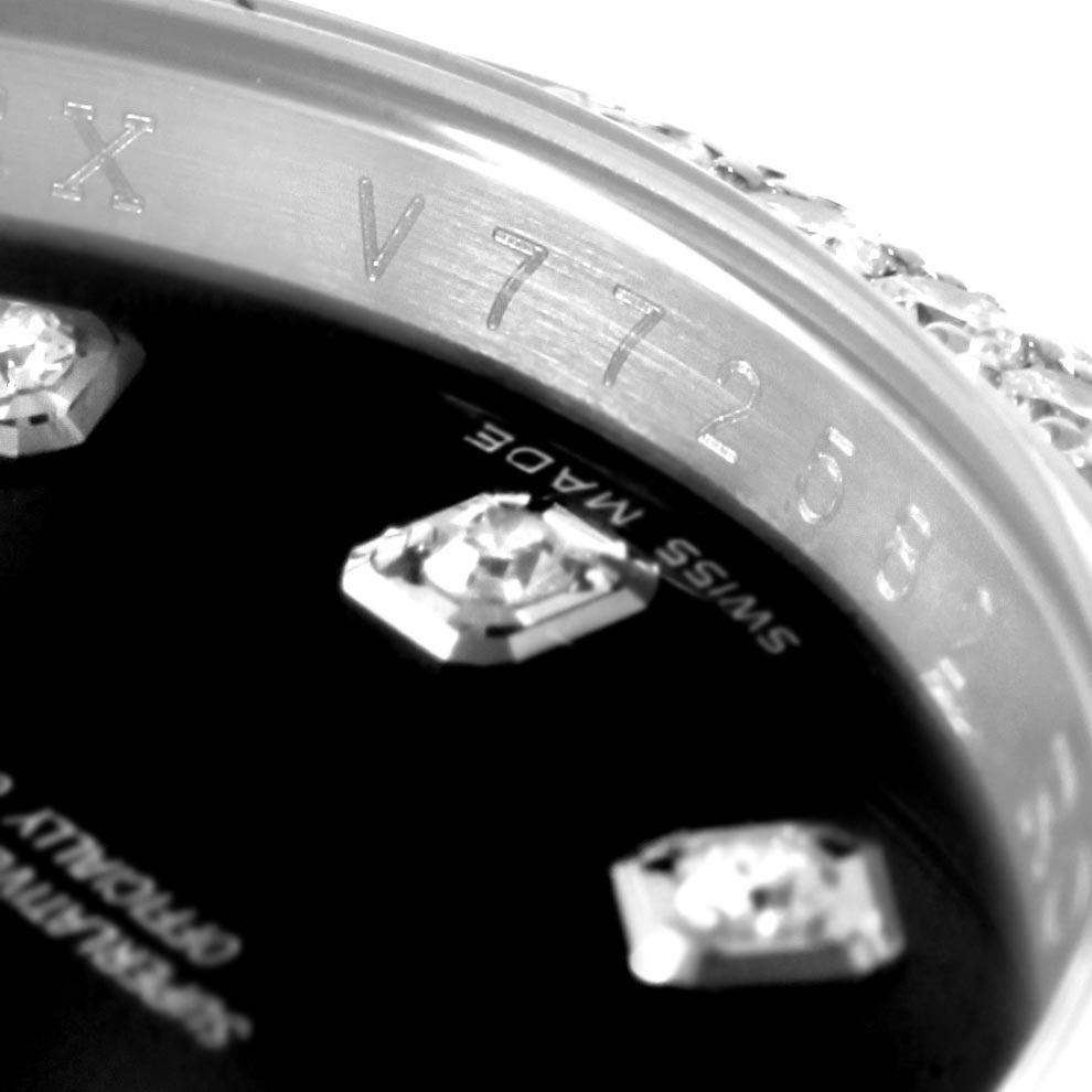 Rolex Datejust 36 Black Diamond Dial Bezel Unisex Watch 116244 Box Card 4