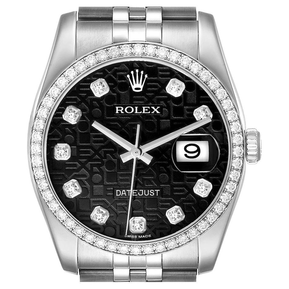 Rolex Datejust 36 Blue Diamond Dial Bezel Unisex Watch 116244 For Sale ...