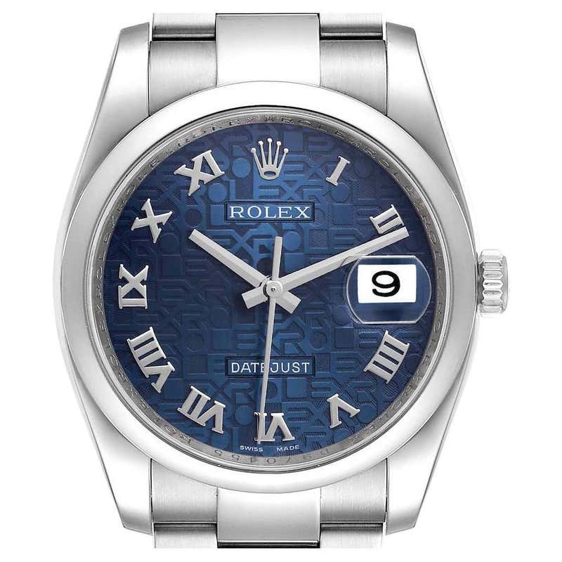 Rolex Datejust 36 Blue Anniversary Dial Steel Mens Watch 116200 Box ...