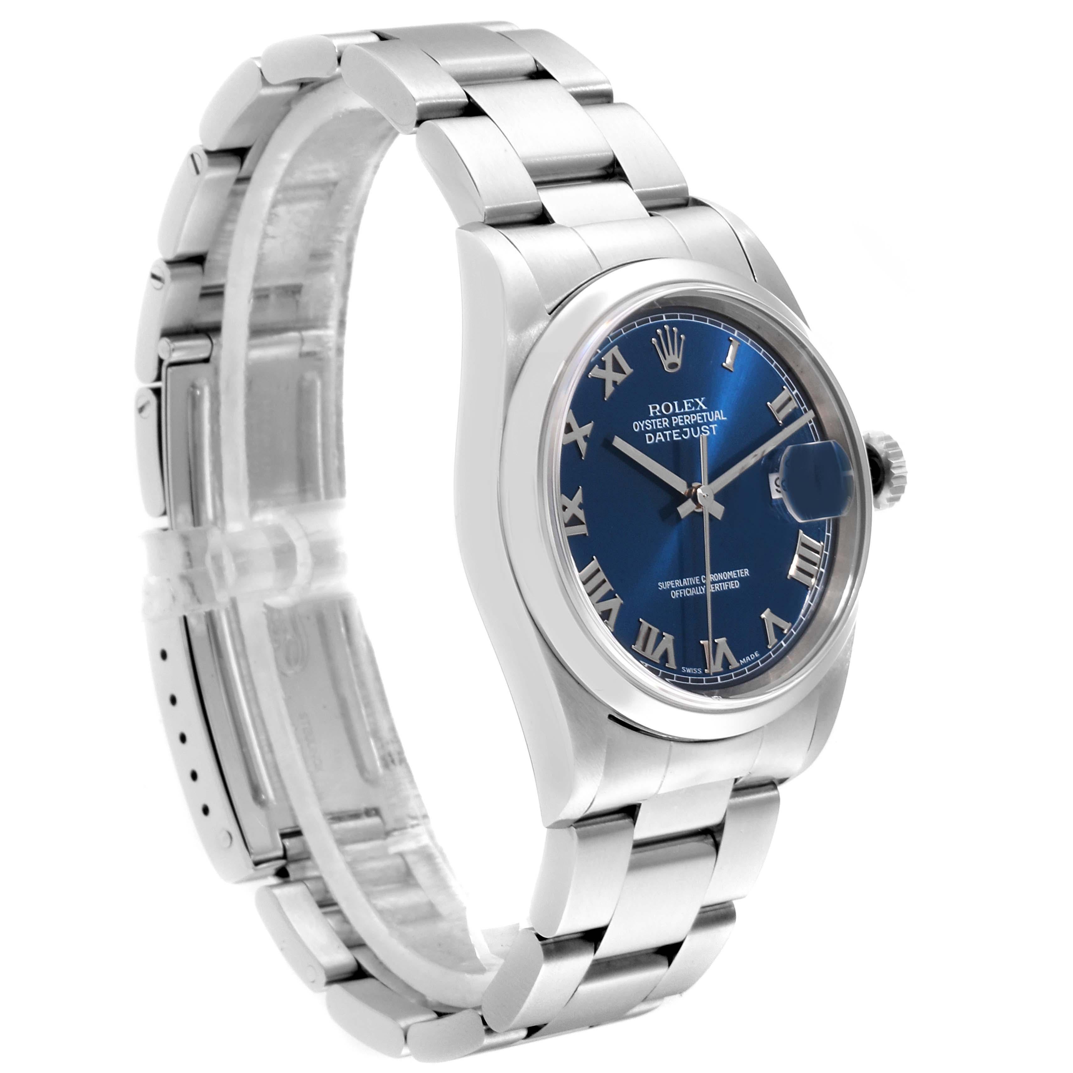 Rolex Datejust Blue Dial Oyster Bracelet Steel Men's Watch 16200 For Sale 1