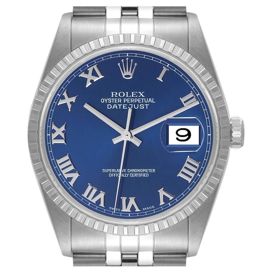 Rolex Datejust II Stainless Steel Blue Roman Dial Watch 116300 at 1stDibs | rolex blue roman dial