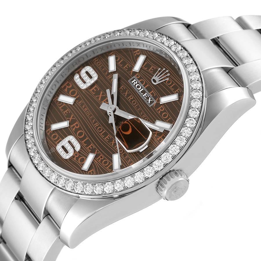 Rolex Datejust 36 Bronze Wave Dial Diamond Mens Watch 116244 4