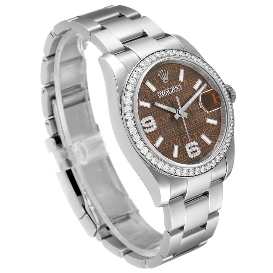 Rolex Datejust 36 Bronze Wave Dial Diamond Mens Watch 116244 2