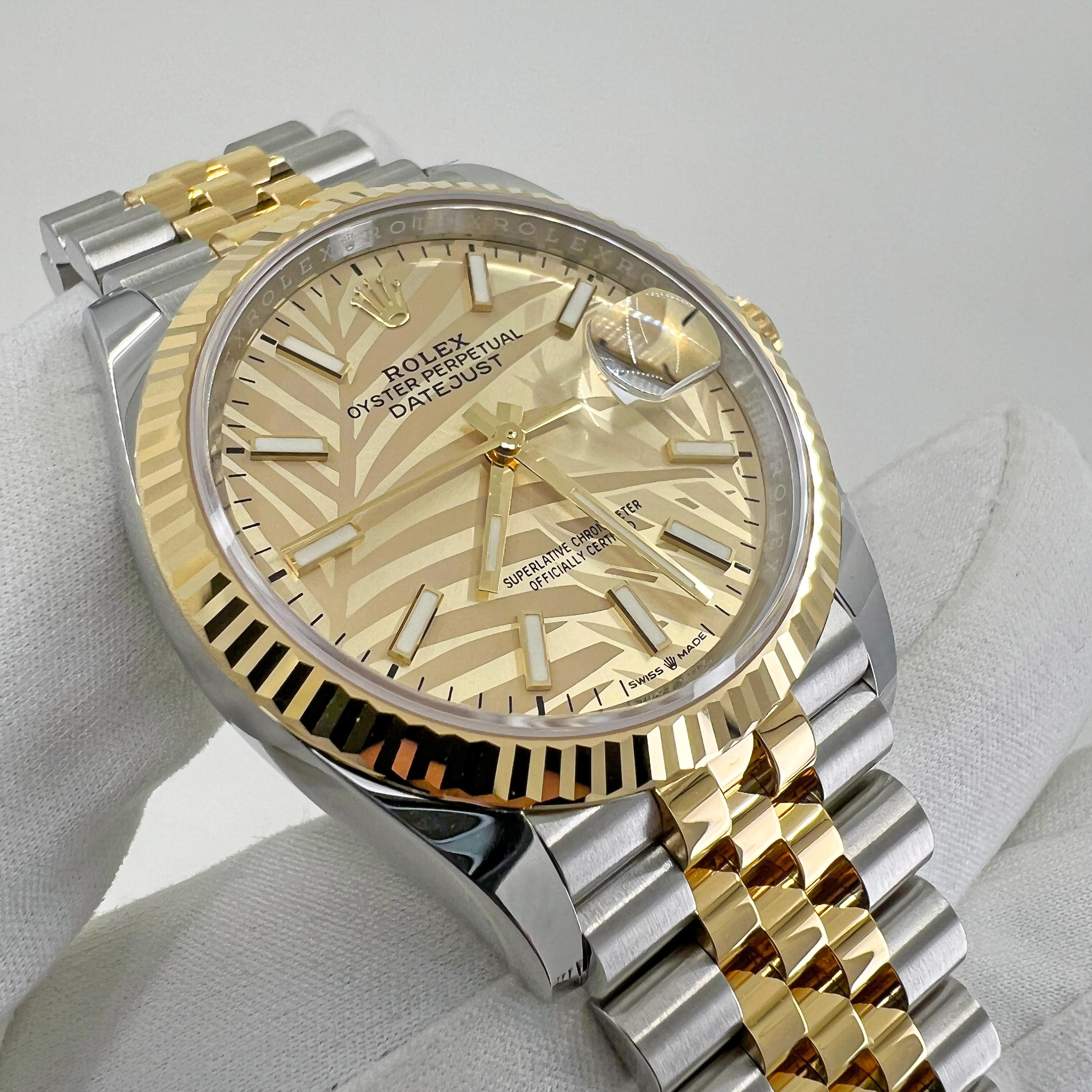 Rolex Datejust, 36, Champagne PM, Fluted, 126233, Unworn Watch, Complete 2022 For Sale 6