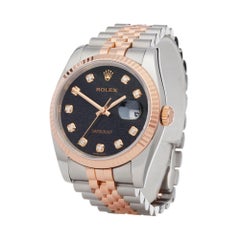 Rolex Datejust 36 Diamant Edelstahl und Rose Gold 116231 Armbanduhr