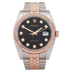 Rolex Datejust 36 Diamond Stainless Steel and Rose Gold 116231 Wristwatch