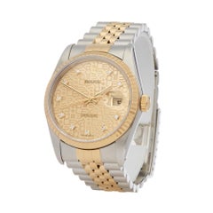 Rolex DateJust 36 Diamond Stainless Steel and Yellow Gold 16233