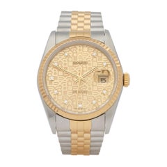 Rolex DateJust 36 Diamond Stainless Steel and Yellow Gold 16233