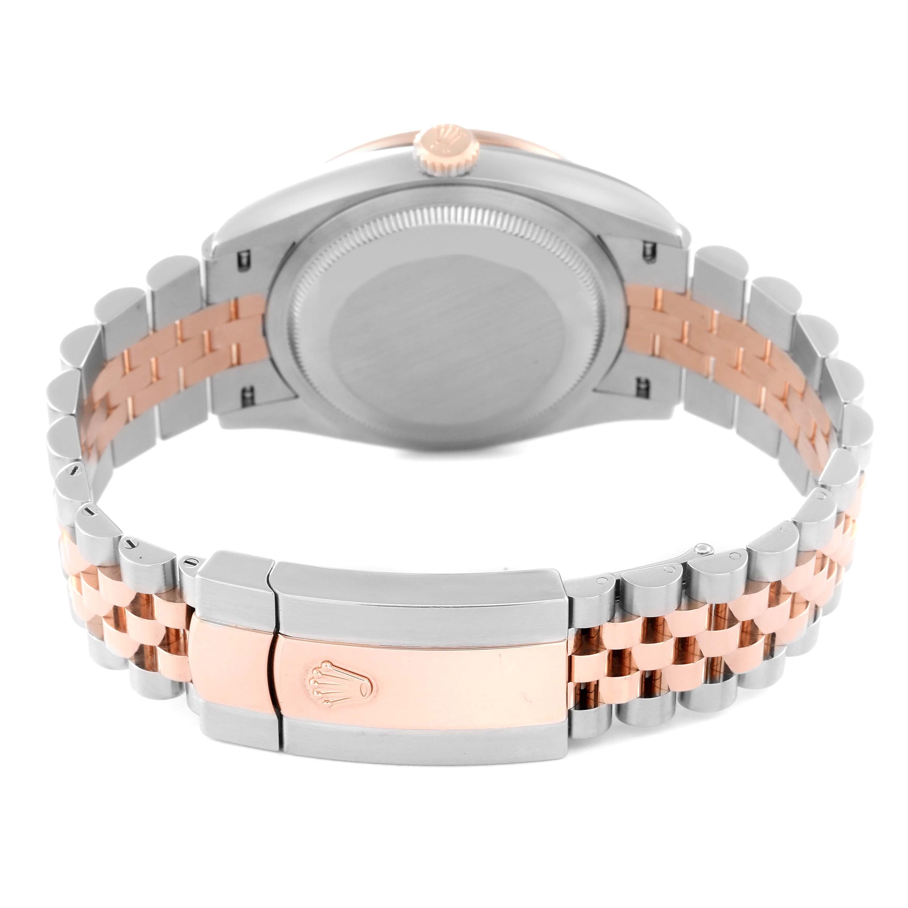 Rolex Datejust 36 Herrenuhr aus Stahl und Roségold mit geriffeltem Zifferblatt und Diamant-Lünette 126281 im Angebot 5