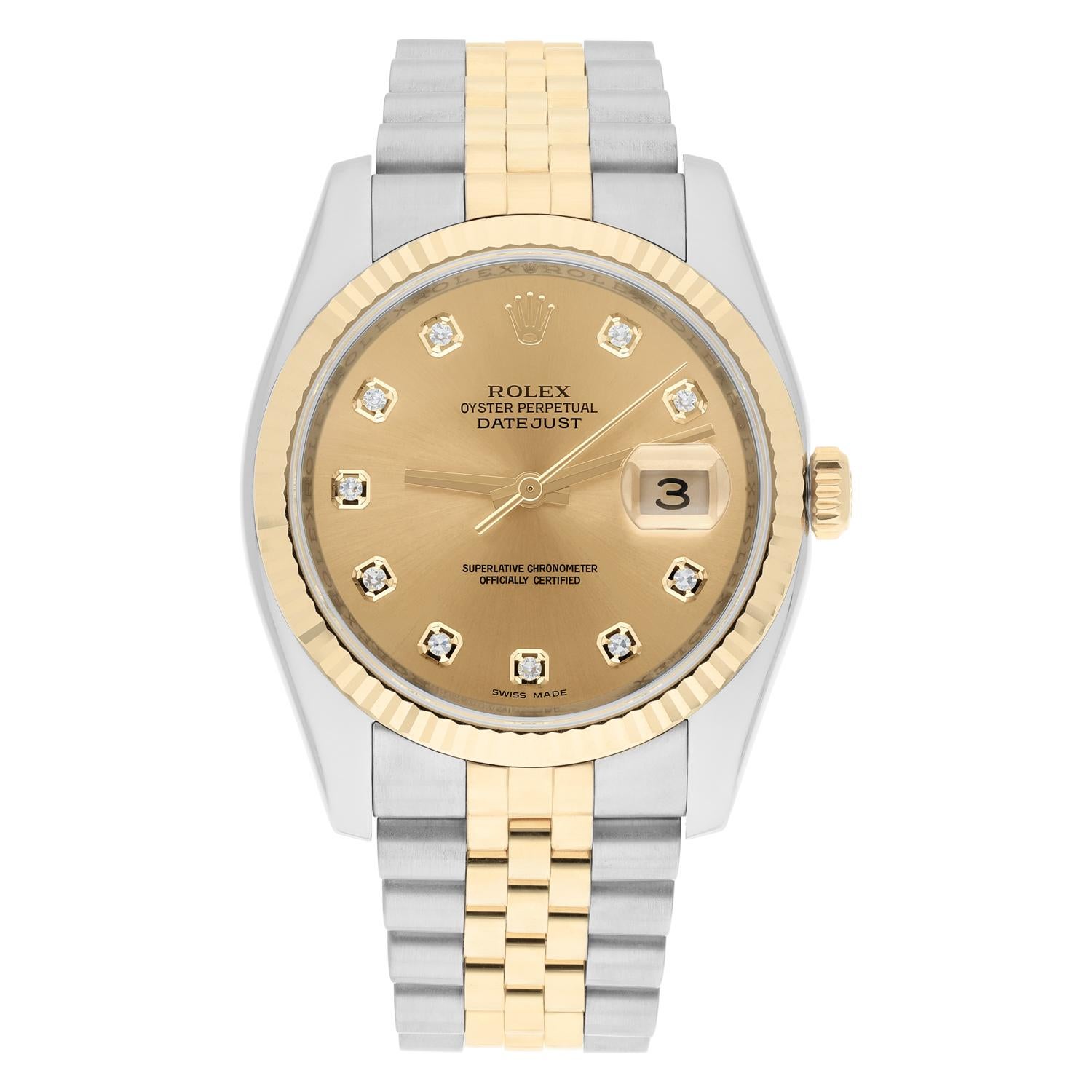 This watch has been professionally polished, serviced and is in excellent overall condition. There are absolutely no visible scratches or blemishes. Authenticity guaranteed! The sale comes with a Rolex box, papers and our in-house 1 year mechanical