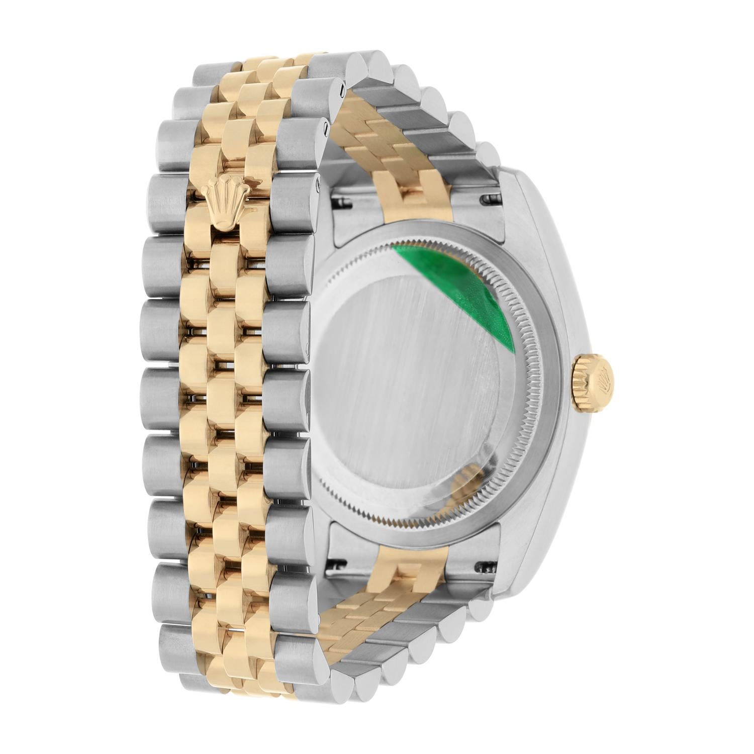 Rolex Datejust 36 Gold & Steel 116233 Champagne Diamond Dial Jubilee Watch B/P For Sale 2