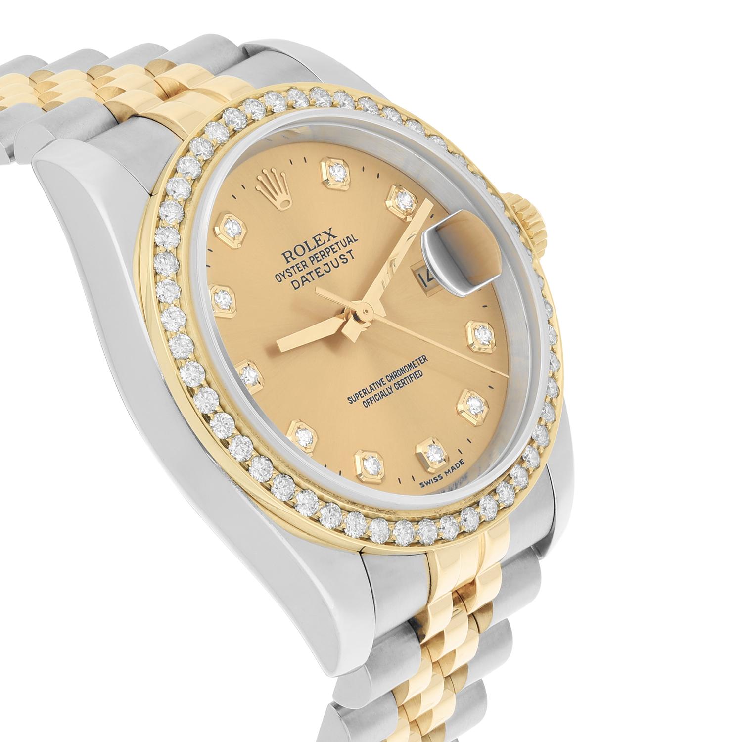 Reloj Rolex Datejust 36 Oro y Acero 116233 Reloj Jubilee Esfera Champán en venta 1