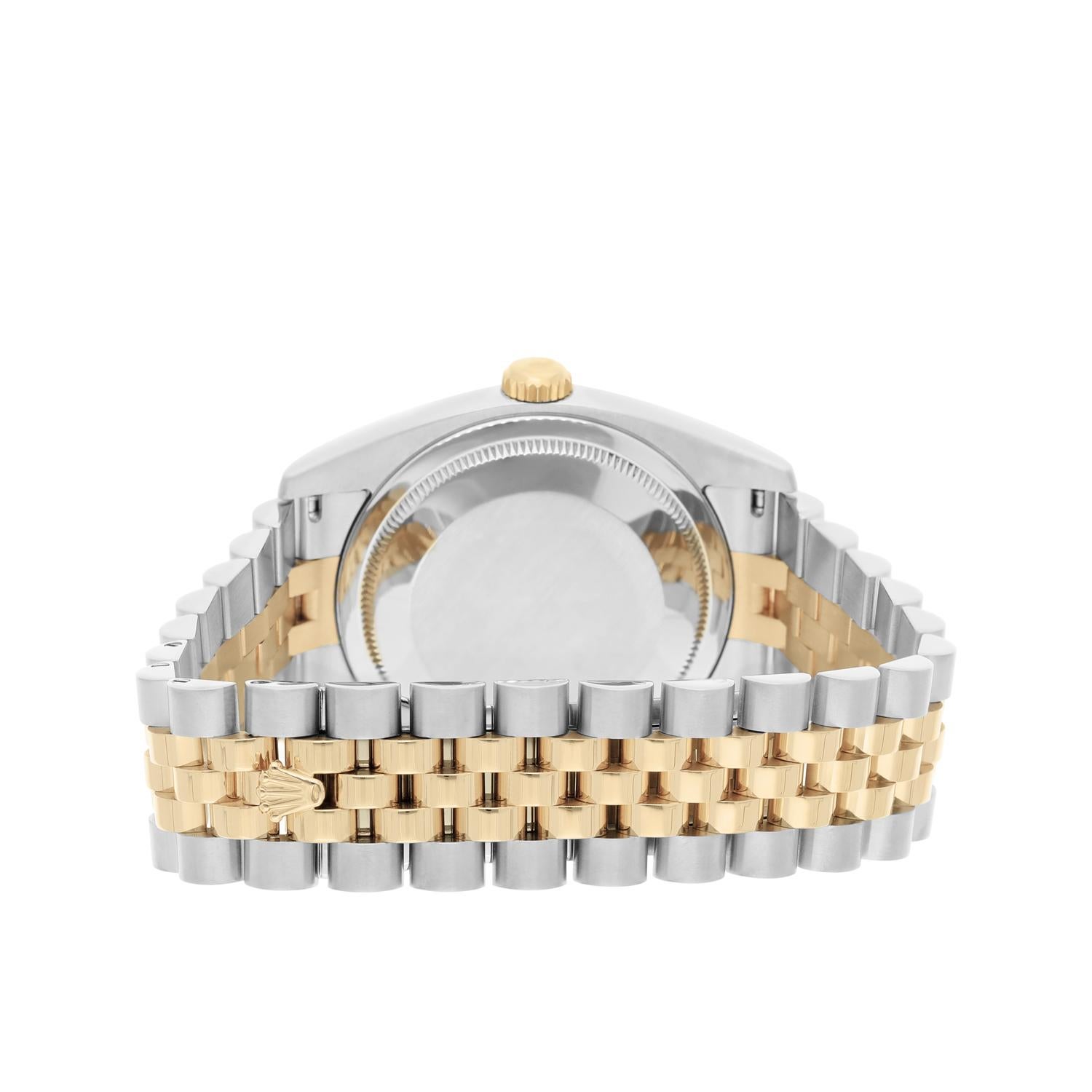 Rolex Datejust 36 Gold & Steel 116233 Watch Champagne Diamond Dial Jubilee Watch For Sale 4