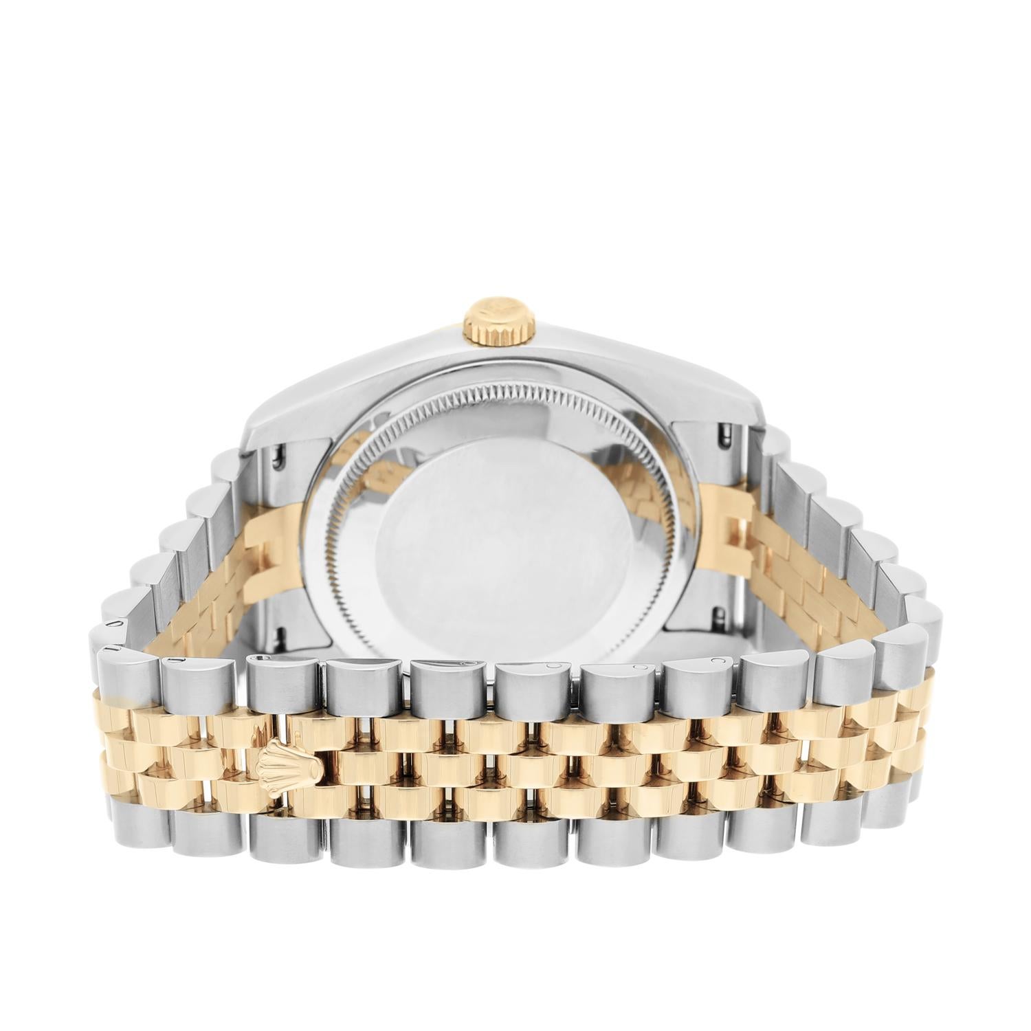 Rolex Datejust 36 Gold & Steel 116233 Watch White Roman Dial Jubilee Watch For Sale 4