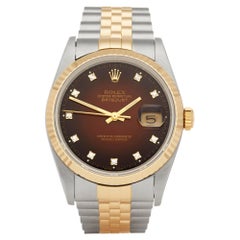 Rolex Datejust 36 Graduated Diamond Dial Stainless Steel and Yellow Gold 16233