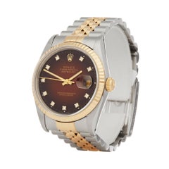 Rolex Datejust 36 Graduated Diamond Dial Stainless Steel and Yellow Gold 16233