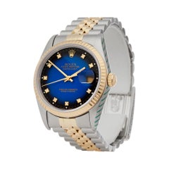 Rolex Datejust 36 Graduated Diamond Dial Stainless Steel and Yellow Gold 16233