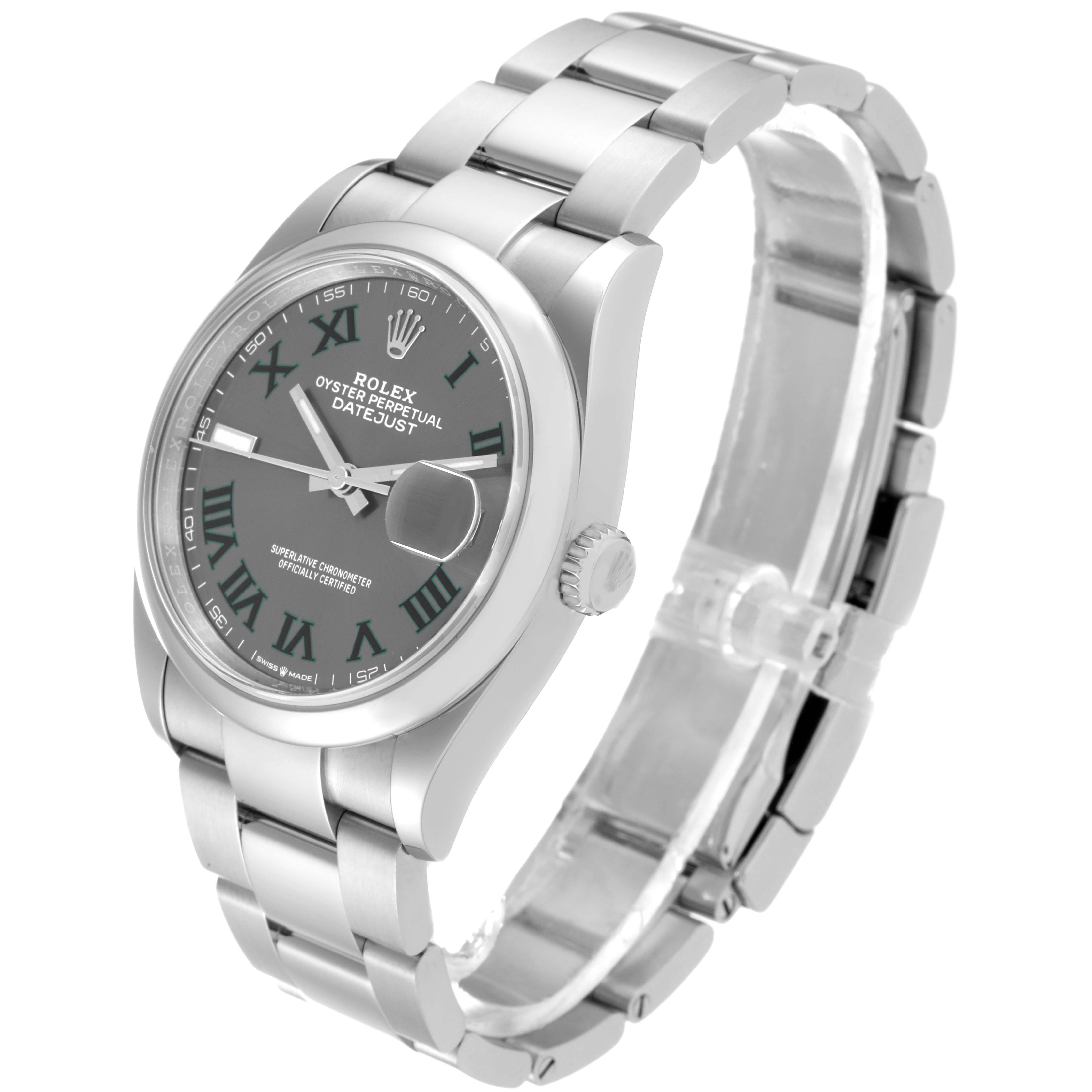 Rolex Datejust 36 Grey Green Wimbledon Dial Steel Mens Watch 126200 For Sale 2