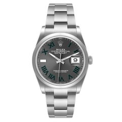 Rolex Datejust 36 Grey Green Wimbledon Dial Steel Mens Watch 126200 Unworn