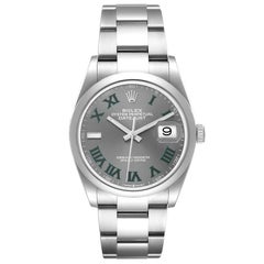 Rolex Datejust 36 Grey Green Wimbledon Dial Steel Mens Watch 126200 Unworn