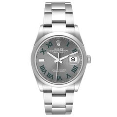 Rolex Datejust 36 Grey Green Wimbledon Dial Steel Mens Watch 126200 Unworn