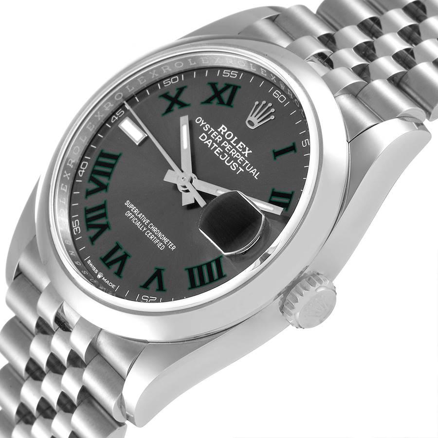 Rolex Datejust 36 Grey Green Wimbledon Dial Steel Mens Watch 126200 Unworn 1