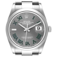 Rolex Datejust 36 Grey Green Wimbledon Dial Steel Mens Watch 126200 Unworn