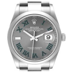 Rolex Datejust 36 Grey Green Wimbledon Dial Steel Mens Watch 126200 Unworn