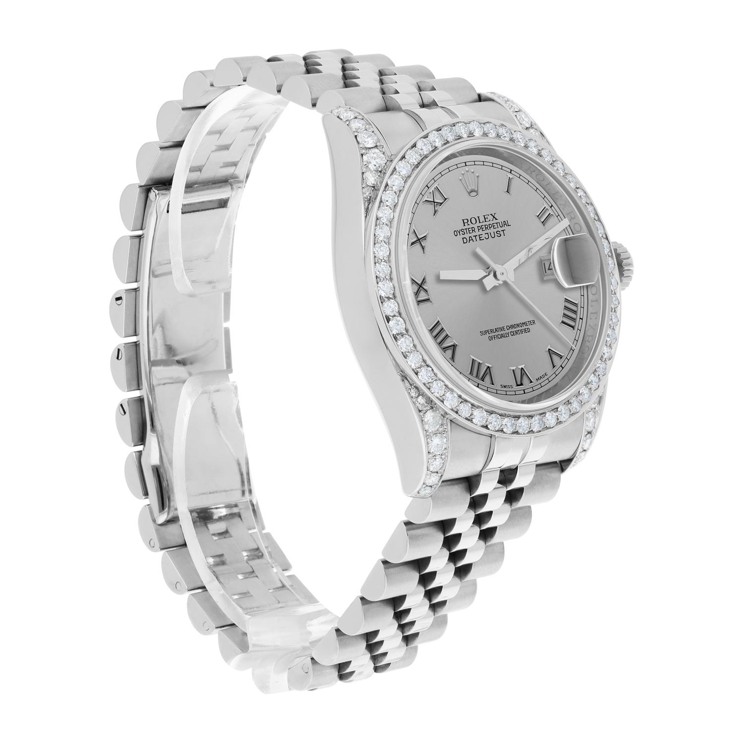 Rolex Datejust 36 Hidden Clasp Watch Diamond Bezel Silver Dial Jubilee Band For Sale 2