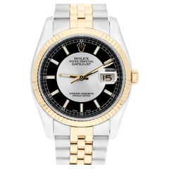 Rolex Datejust 36 Jubiläum 116233 Edelstahl & Gelbgold Uhr Smoking-Zifferblatt