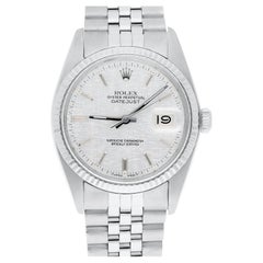 Rolex Datejust 36mm Stainless Steel 16014 Silver Linen Dial, Jubilee Circa 1979
