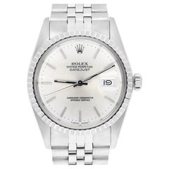 Rolex Datejust 36mm Stainless Steel 16030 Silver Index Dial Jubilee Circa 1987