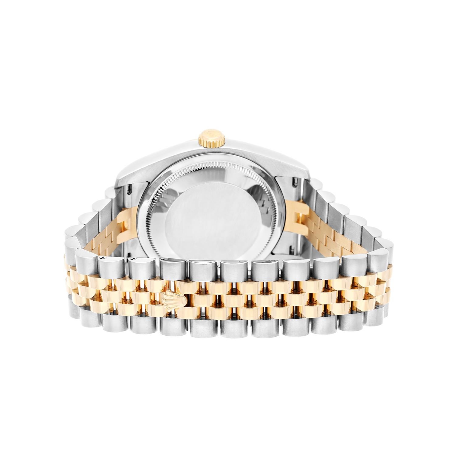 Rolex Datejust 36 Gold & Steel 116233 Watch Champagne Roman Dial Jubilee Watch For Sale 4