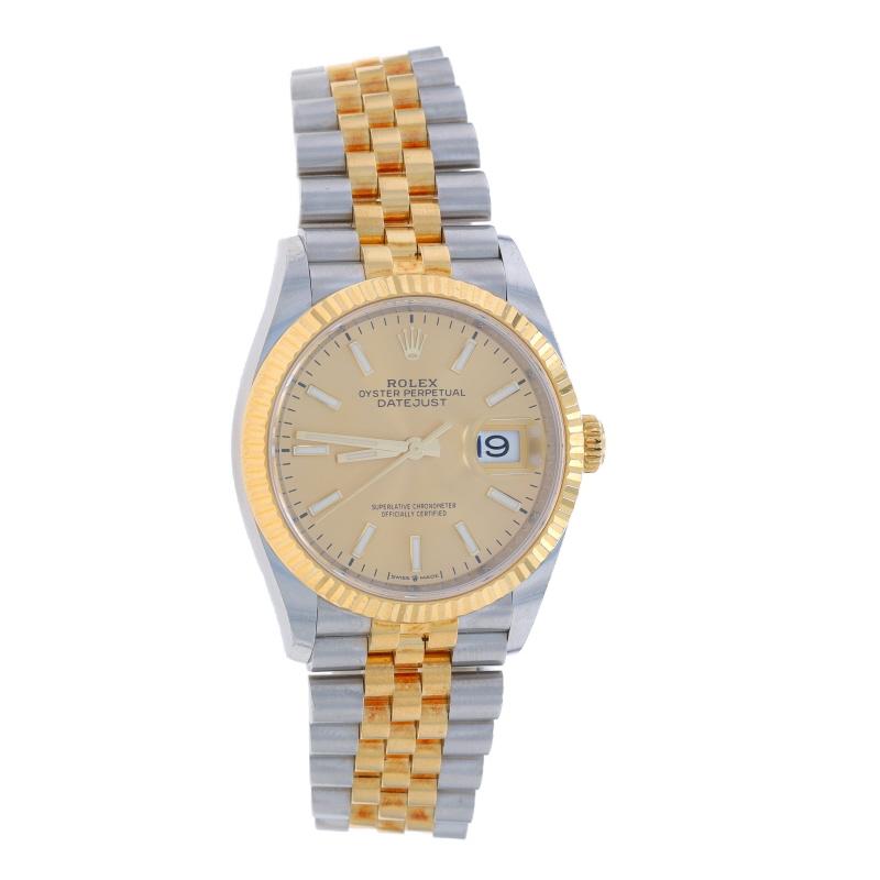 Rolex Datejust 36 Men's Watch 126233 Stainless Steel 18k Gold Automatic 1Yr Wnty In Excellent Condition For Sale In Greensboro, NC