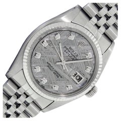 Rolex Datejust 36 Meteorite Diamond Dial Steel & 18k Gold Fluted Bezel Watch