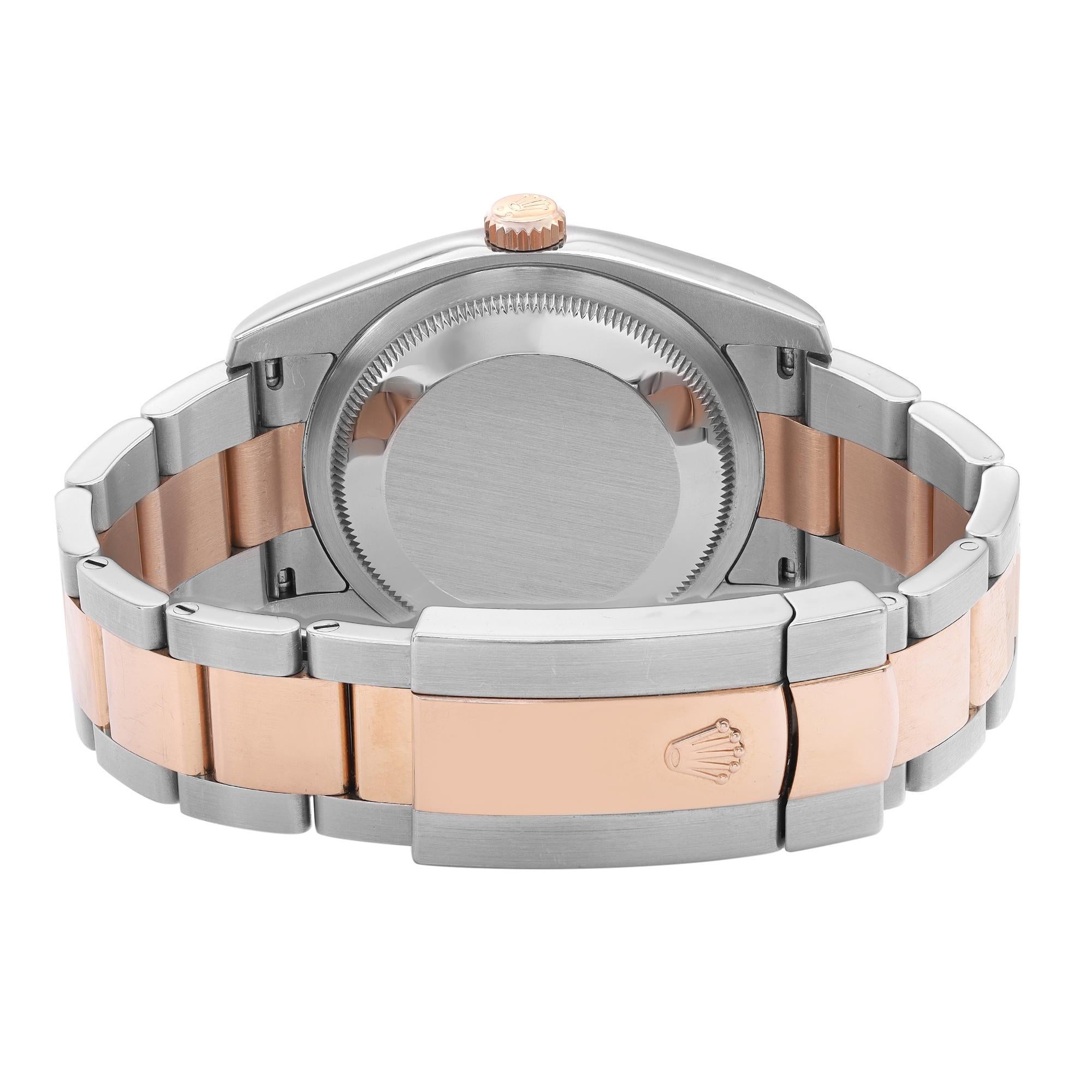 Rolex Datejust 36 mm Steel 18k Rose Gold Black Concentric Watch 116201 1