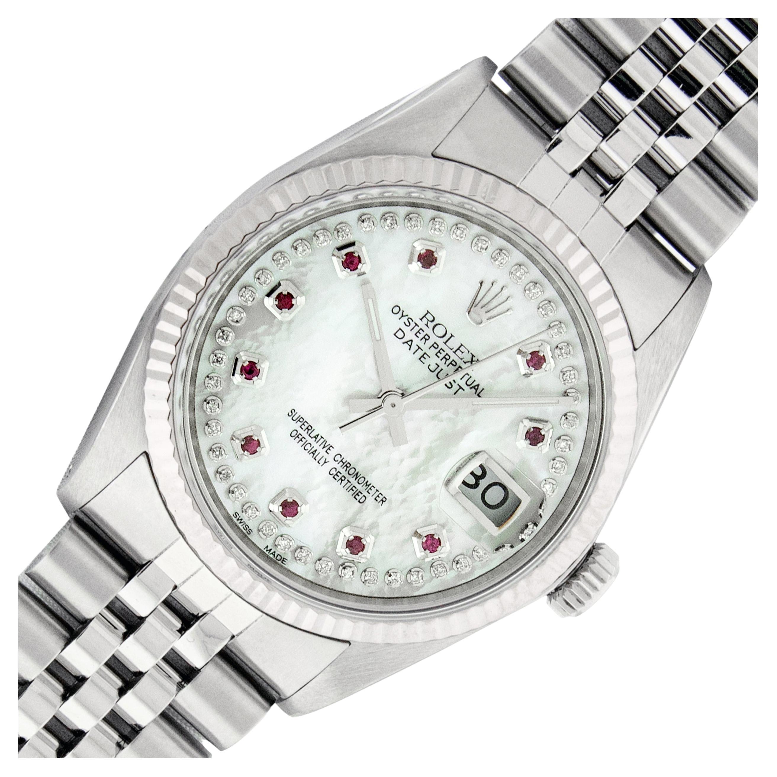 Rolex DateJust 36 MOP Diamond-Ruby Dial 