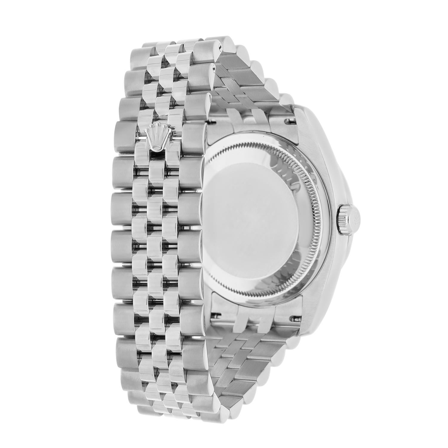 Women's or Men's Rolex Datejust 36 New Style Watch Diamond Bezel Pink Dial Jubilee Band 116234 For Sale