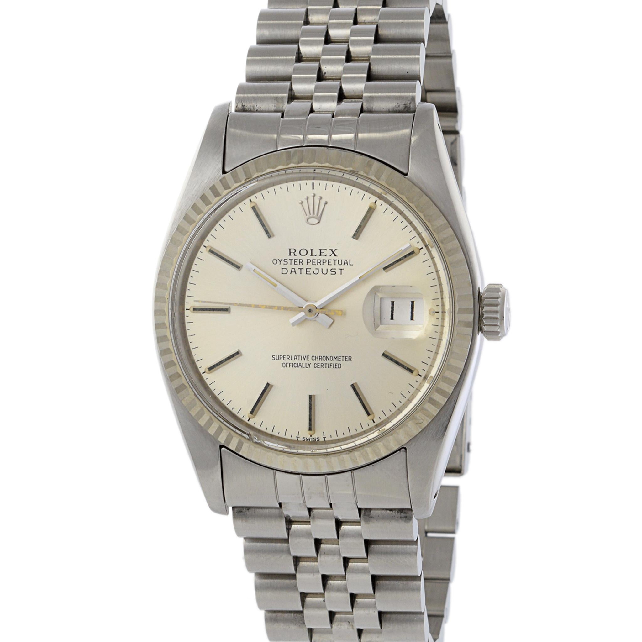 Rolex Datejust 36 Quickset Reference 16014 In Good Condition For Sale In New York, NY