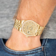 Rolex Datejust 36 - Rare Houndstooth Diamond Dial, Vintage 18k Yellow Gold watch