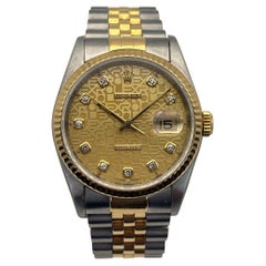 Rolex Datejust 36 Ref. 16233 36mm Solid Gold & Steel Factory Champagne Jubilee