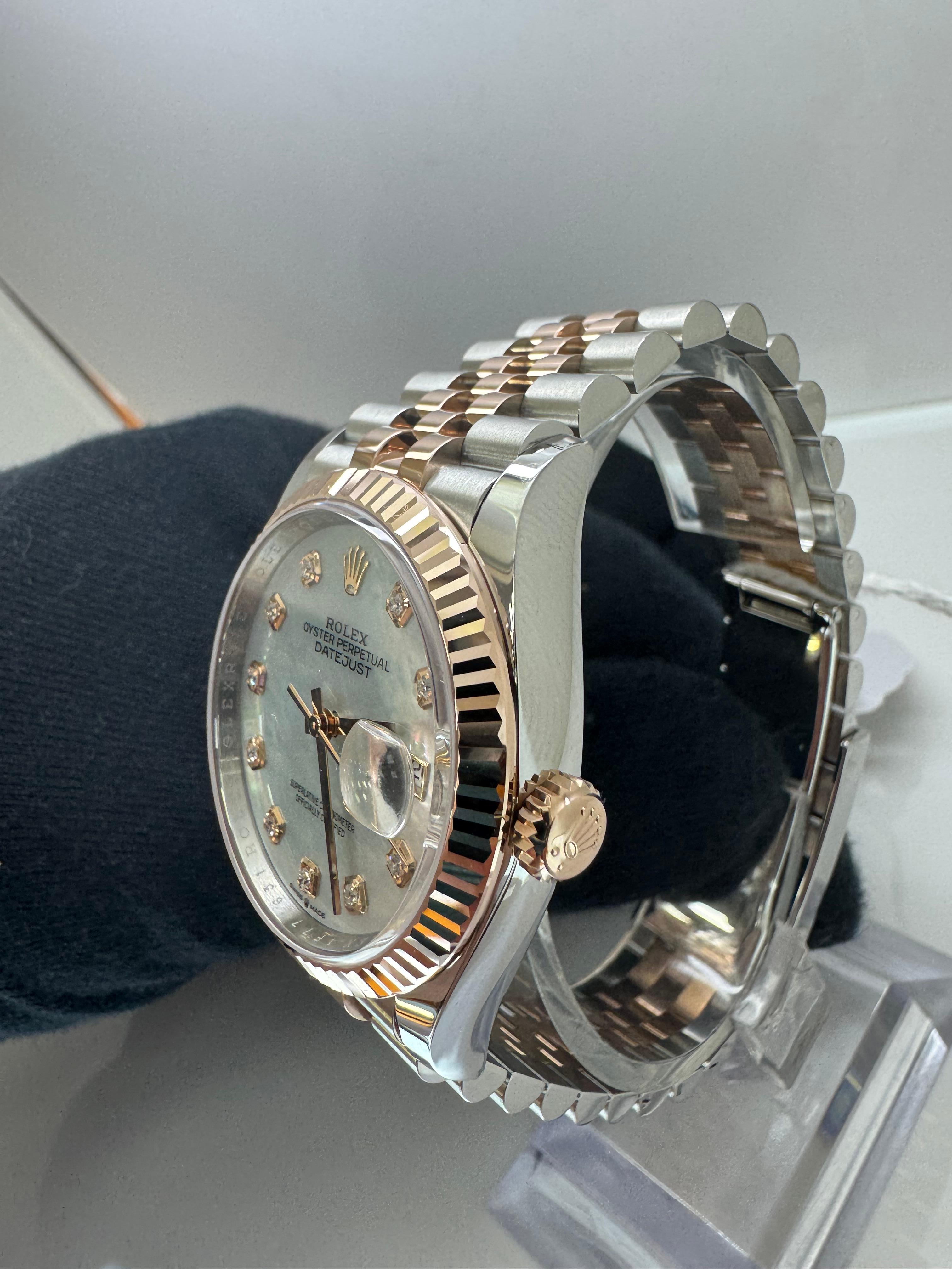 Taille ronde Rolex Montre Datejust 36, référence 126231 MOP Diamond en vente