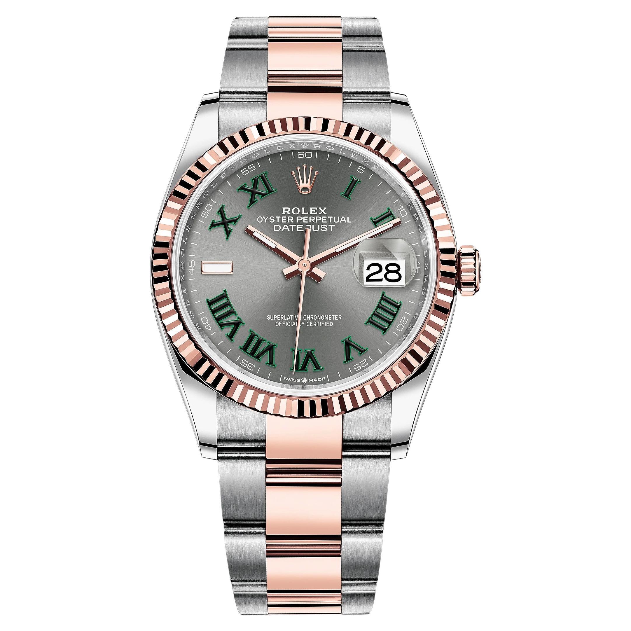 Rolex Datejust 36, RG/SS, Ref# 126231-0030, Unworn Watch, Complete For Sale