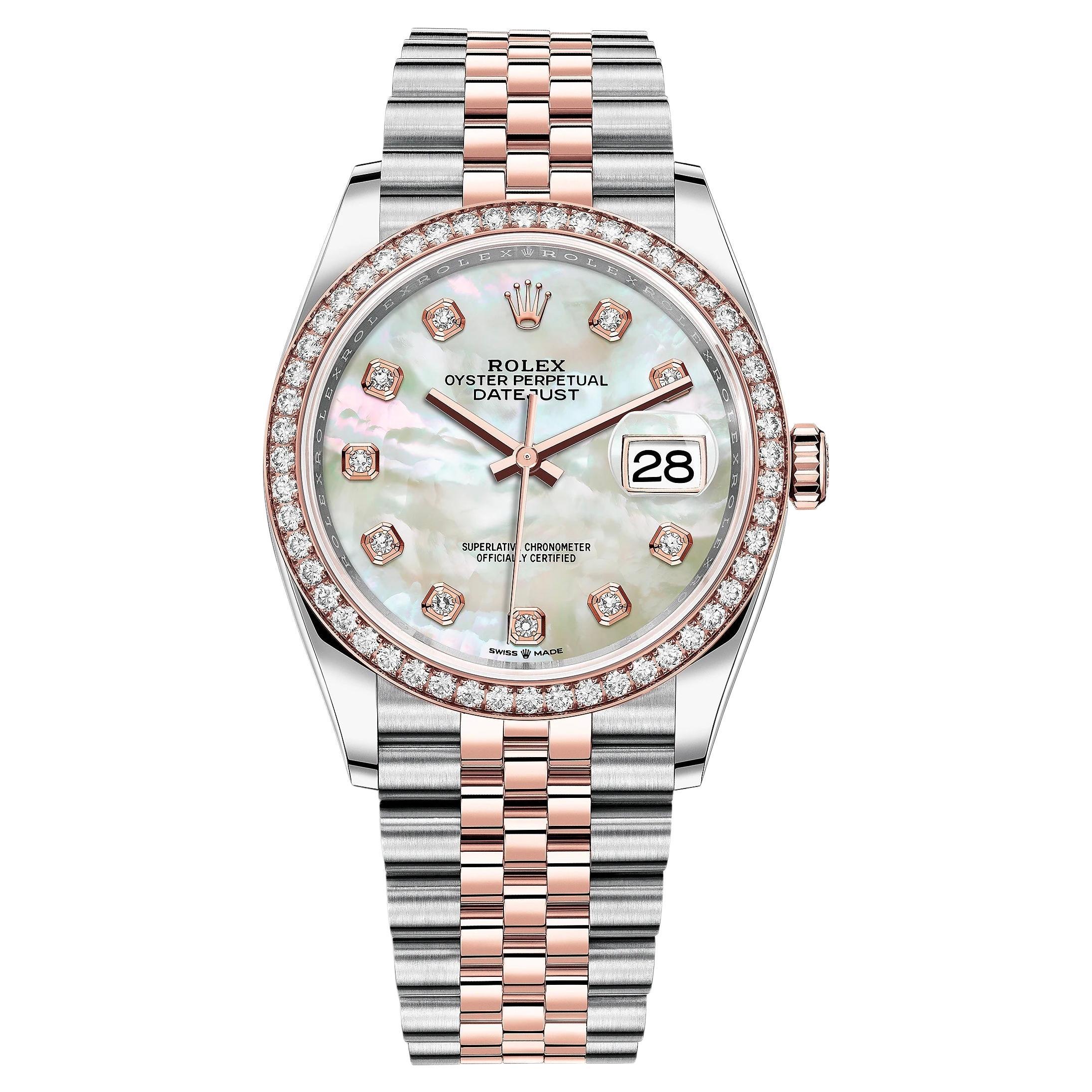 Rolex Datejust 36, RG/SS, Ref# 126281RBR-0009, Unworn Watch, Complete For Sale