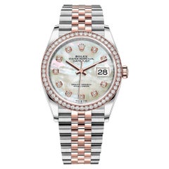 Rolex Datejust 36, RG/SS, Ref# 126281RBR-0009, Unworn Watch, Complete