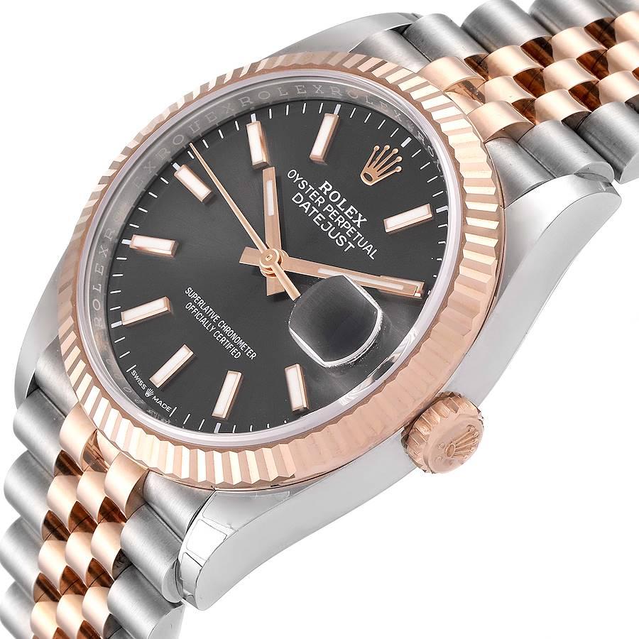 Men's Rolex Datejust 36 Rhodium Dial Steel EverRose Gold Watch 126231 Box Card