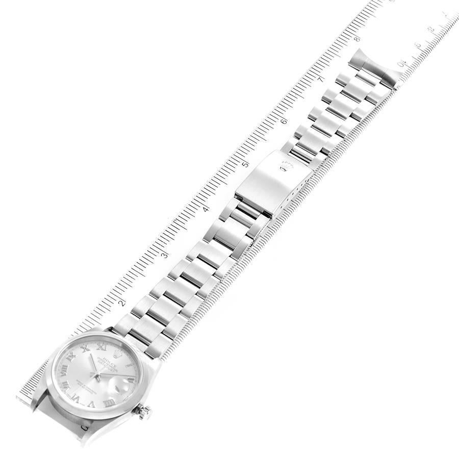 Rolex Datejust 36 Rhodium Roman Dial Steel Mens Watch 16200 Box Papers 4