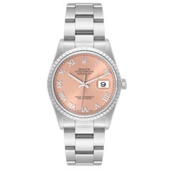 Rolex Datejust 36 Salmone Quadrante Romano Acciaio Orologio Uomo 16220 Scatola Documenti