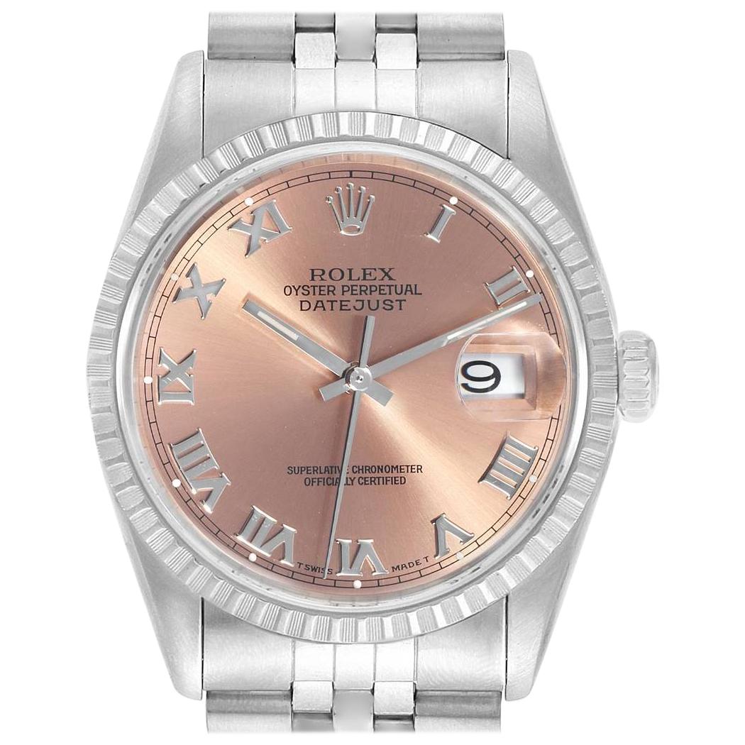 Rolex Datejust 36 Salmon Roman Dial Steel Men’s Watch 16220