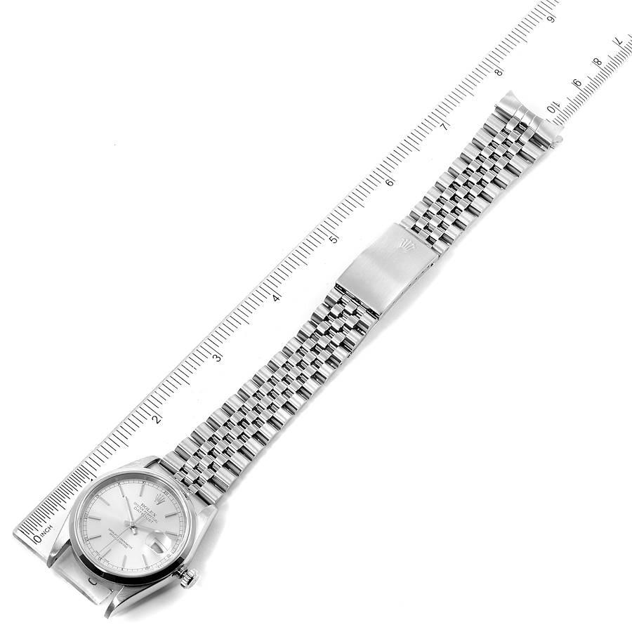 Rolex Datejust 36 Silver Baton Dial Steel Men's Watch 16200 For Sale 5